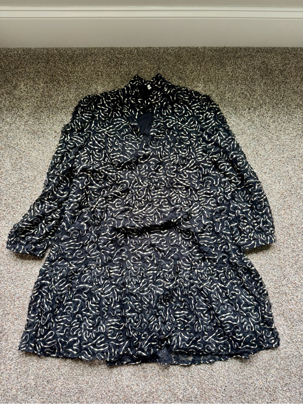 Tuckernuck Black Patterned Long Sleeve Dress